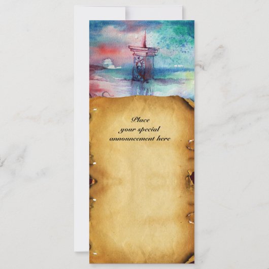 GNOMON EN LADY VAN HET LAKE bruin perkament Kaart (Achterkant)