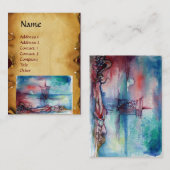 GNOMON EN LADY VAN HET LAKE bruin perkament Visitekaartje (Voorkant / Achterkant)