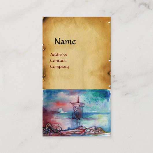 GNOMON EN LADY VAN HET LAKE bruin perkament Visitekaartje (Voorkant)