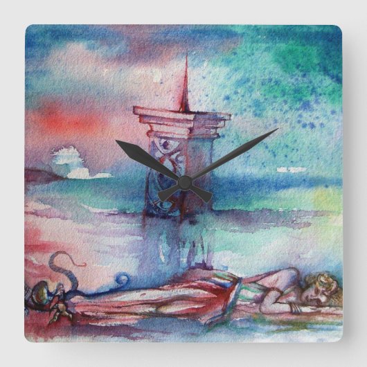 GNOMON EN MERK VIERKANTE KLOK (Voorkant)