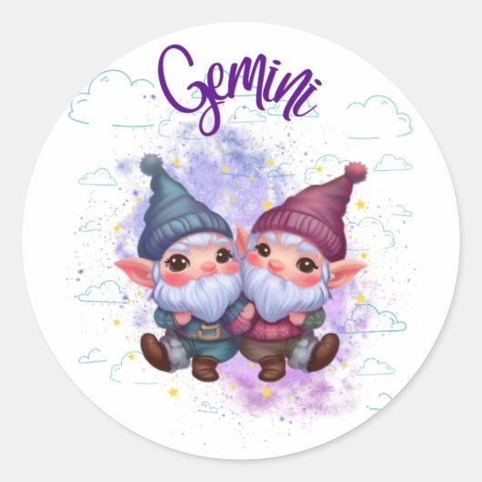 Gnomoscoop Tweelingen Sticker (Voorkant)