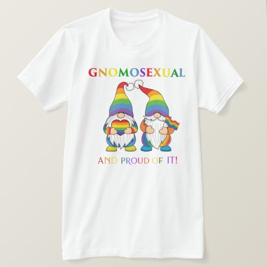 Gnomosexual en Proud of It Male Couple T-Shirt (Design voorkant)