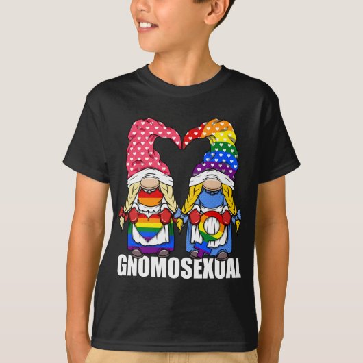 Gnomosexual LGBTQ Pride Gnoom voor Lesbisch T-shirt (Voorkant)