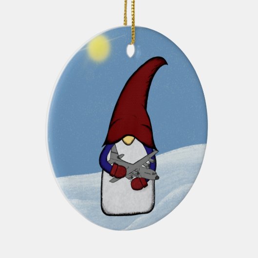 Gnoom en C-130 Keramisch Ornament (Rechts)