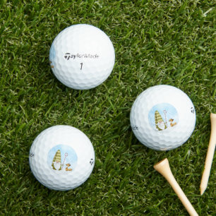 Gnoom en Cute Fox Kerstfeestdag Golfballen