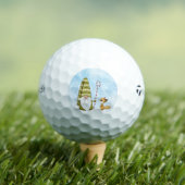 Gnoom en Cute Fox Kerstfeestdag Golfballen (Insitu Shirt)