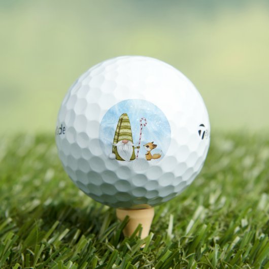 Gnoom en Cute Fox Kerstfeestdag Golfballen (Insitu Shirt)