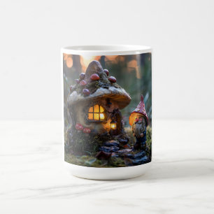Gnoom en een paddenstoel huis, fantasie ontwerp koffiemok