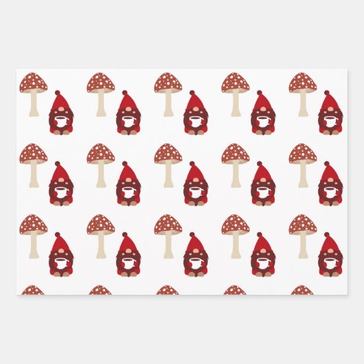 Gnoom en paddenstoel inpakpapier vel (Voorkant 2)