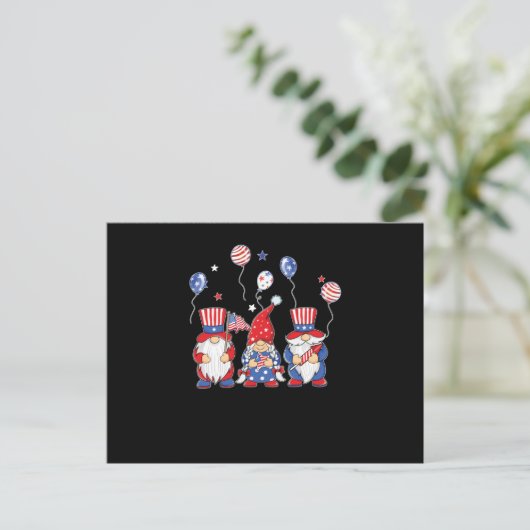 gnoom gnomen onafhankelijkheid dag 4 juli briefkaart (Staand voorkant)