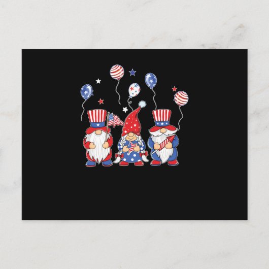 gnoom gnomen onafhankelijkheid dag 4 juli briefkaart (Voorkant)