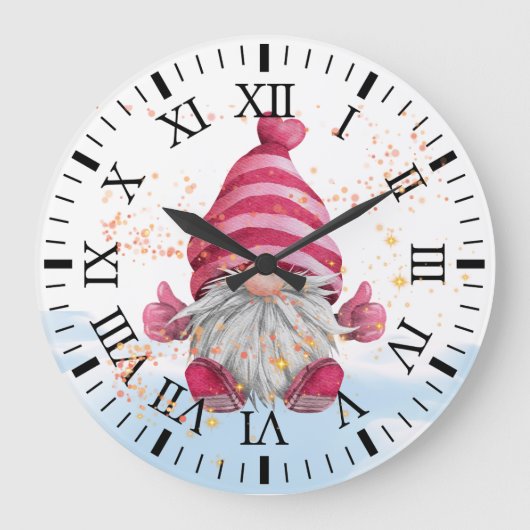 Gnoom in de sneeuwklok grote klok (Voorkant)