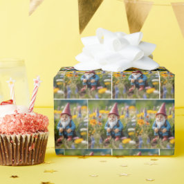 Gnoom in de zomertuin cadeaupapier