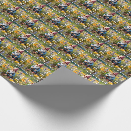 Gnoom in de zomertuin cadeaupapier (Hoek)