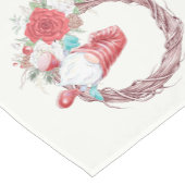 Gnoom in een kruitvat met kerstRozen Korte Tafelloper (Hoek)