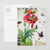 Gnoom in een papaverbloem briefkaart (Voorkant / Achterkant)