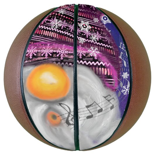 gnoom in het Paarse Pet zingt een kerstlied Basketbal (Verticaal)