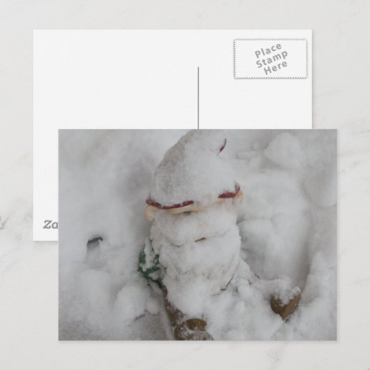 Gnoom in sneeuw. briefkaart (Voorkant / Achterkant)