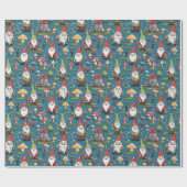 Gnoom Kerstvakantie kabouters Scandinavisch Noords Cadeaupapier (Vlak)