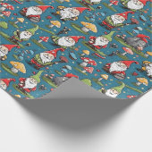 Gnoom Kerstvakantie kabouters Scandinavisch Noords Cadeaupapier (Hoek)