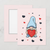 Gnoom met hart feestdagenkaart (Voorkant / Achterkant)