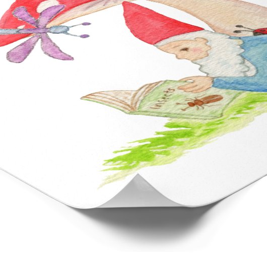 Gnoom met Insect Book art print (Hoek)