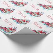 Gnoom met kerstcadeautas cadeaupapier (Hoek)