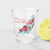 Gnoom met kerstcadeautas shot glas (Voorkant)