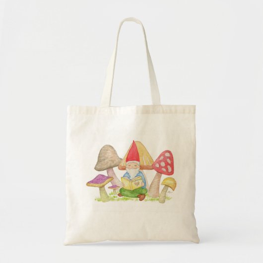 Gnoom met paddenstoelboekzak tote bag (Voorkant)