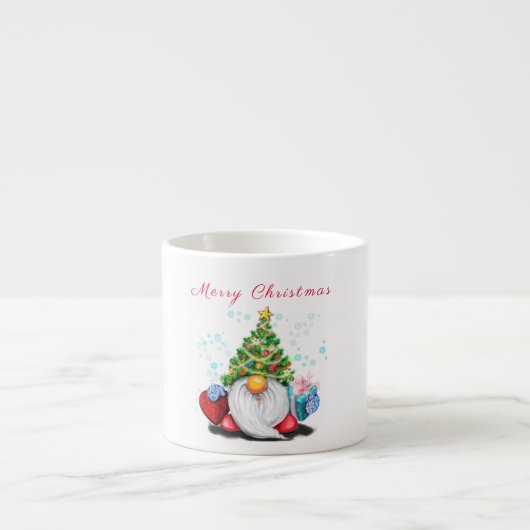 Gnoom met Pet voor kerstbomen en cadeau voor u Espresso Kop (Voorkant)