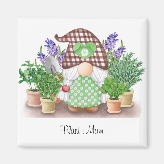 Gnoom met pigtails paarse lilacs plant moeder magneet (Voorkant)