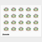 Gnoom met pigtails paarse lilacs plant moeder vierkante sticker (Vel)