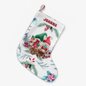 Gnoom met rood en groen pet kleine kerstsok (Voorkant (Hangend))