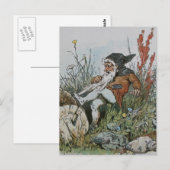 Gnoom met zijn baard op een log briefkaart (Voorkant / Achterkant)