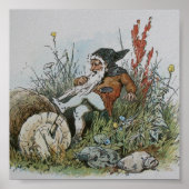 Gnoom met zijn baard op een log poster (Voorkant)