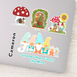 Gnoom Mushroom Home Family Collectie Naam 8" toevo Sticker