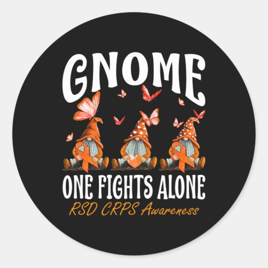 Gnoom One Fight Alone RSD CRPS Awareness Ronde Sticker (Voorkant)