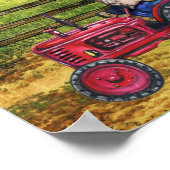 Gnoom op landschap Boerderij trekker Poster (Hoek)