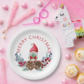 Gnoom op pijnbomen papieren bordje (Feest)