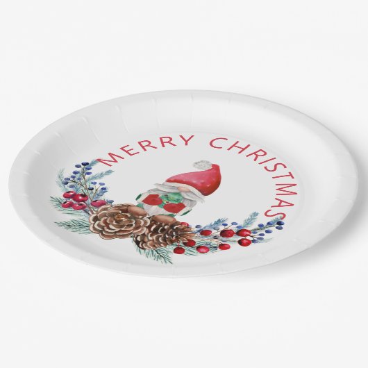 Gnoom op pijnbomen papieren bordje (Gekanteld)