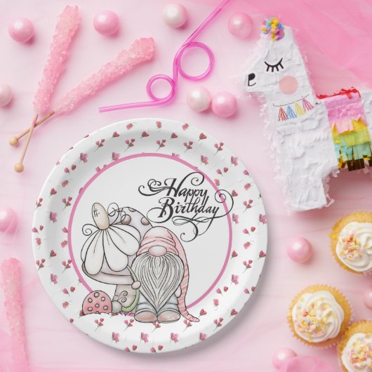 Gnoom van de Verjaardagstuin Papieren Bordje (Feest)