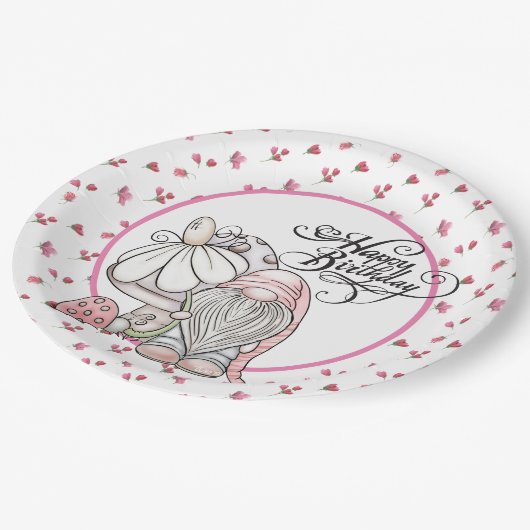 Gnoom van de Verjaardagstuin Papieren Bordje (Gekanteld)