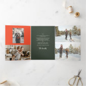 Gnoom voor de Feestdagen Kerstmis Drieluik Wenskaart (Binnen)