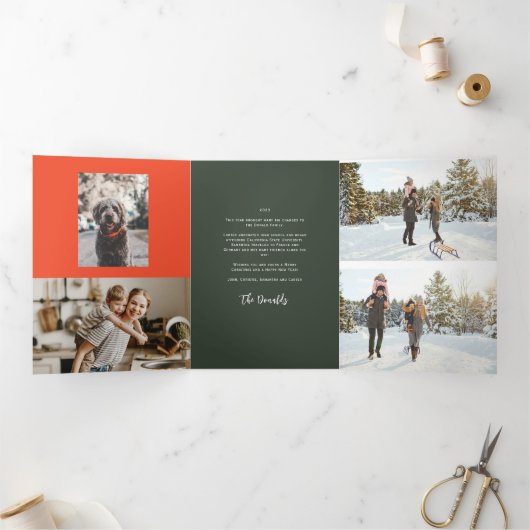 Gnoom voor de Feestdagen Kerstmis Drieluik Wenskaart (Binnen)