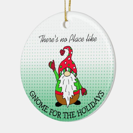 Gnoom voor de Feestdagen Kerstmis Keramisch Ornament (Links)