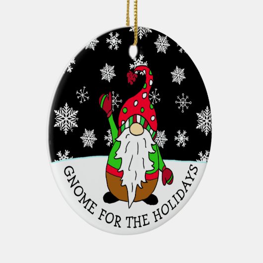 Gnoom voor de Feestdagen Kerstmis Keramisch Ornament (Rechts)