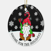 Gnoom voor de Feestdagen Kerstmis Keramisch Ornament (Links)