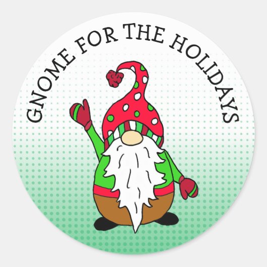 Gnoom voor de Feestdagen Kerstmis Ronde Sticker (Voorkant)