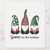 Gnoom voor de Feestdagen Wijn Etiket (Enkel label)