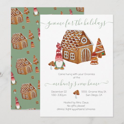 Gnoom voor de opwarming van de Feestdagen Kaart (Voorkant / Achterkant)